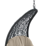 Landscape Hanging Chaise Lounge Outdoor Patio Swing Chair Light Gray Beige EEI-4589-LGR-BEI