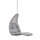 Landscape Hanging Chaise Lounge Outdoor Patio Swing Chair Light Gray Gray EEI-4589-LGR-GRY