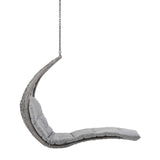 Landscape Hanging Chaise Lounge Outdoor Patio Swing Chair Light Gray Gray EEI-4589-LGR-GRY