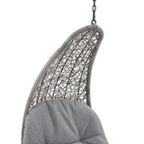 Landscape Hanging Chaise Lounge Outdoor Patio Swing Chair Light Gray Gray EEI-4589-LGR-GRY