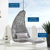 Landscape Hanging Chaise Lounge Outdoor Patio Swing Chair Light Gray Gray EEI-4589-LGR-GRY