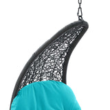 Landscape Hanging Chaise Lounge Outdoor Patio Swing Chair Light Gray Turquoise EEI-4589-LGR-TRQ