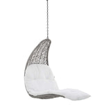 Landscape Hanging Chaise Lounge Outdoor Patio Swing Chair Light Gray White EEI-4589-LGR-WHI