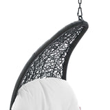 Landscape Hanging Chaise Lounge Outdoor Patio Swing Chair Light Gray White EEI-4589-LGR-WHI