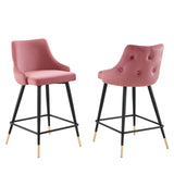 Adorn Performance Velvet Counter Stool Set of 2 Dusty Rose EEI-4594-DUS