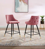 Adorn Performance Velvet Counter Stool Set of 2 Dusty Rose EEI-4594-DUS