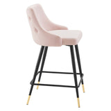 Adorn Performance Velvet Counter Stool Set of 2 Pink EEI-4594-PNK