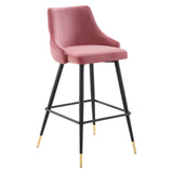 Adorn Performance Velvet Bar Stool Set of 2 Dusty Rose EEI-4595-DUS