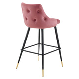 Adorn Performance Velvet Bar Stool Set of 2 Dusty Rose EEI-4595-DUS