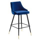 Adorn Performance Velvet Bar Stool Set of 2 Navy EEI-4595-NAV