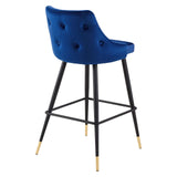 Adorn Performance Velvet Bar Stool Set of 2 Navy EEI-4595-NAV