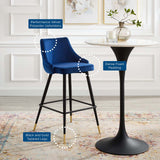 Adorn Performance Velvet Bar Stool Set of 2 Navy EEI-4595-NAV