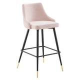 Adorn Performance Velvet Bar Stool Set of 2 Pink EEI-4595-PNK