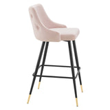 Adorn Performance Velvet Bar Stool Set of 2 Pink EEI-4595-PNK