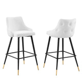 Adorn Performance Velvet Bar Stool Set of 2 White EEI-4595-WHI