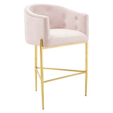 Savour Tufted Performance Velvet Bar Stool Set of 2 Pink EEI-4597-PNK