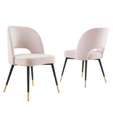 Rouse Performance Velvet Dining Side Chairs - Set of 2 Pink EEI-4599-PNK