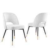 Rouse Performance Velvet Dining Side Chairs - Set of 2 White EEI-4599-WHI