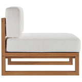 Upland Outdoor Patio Teak Wood 5-Piece Sectional Sofa Set EEI-4619-NAT-WHI-SET