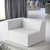 Mingle Vegan Leather Left-Arm Chair White EEI-4621-WHI