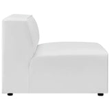 Mingle Vegan Leather Armless Chair White EEI-4623-WHI