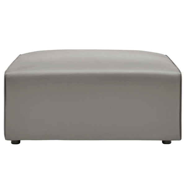 Mingle Vegan Leather Ottoman Gray EEI-4624-GRY