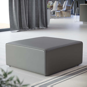 Mingle Vegan Leather Ottoman Gray EEI-4624-GRY