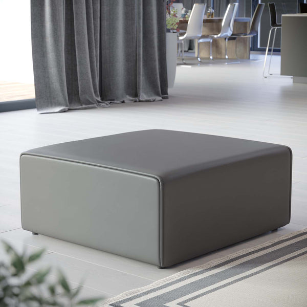 Mingle Vegan Leather Ottoman Gray EEI-4624-GRY