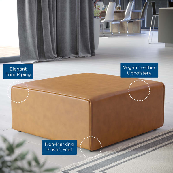 Mingle Vegan Leather Ottoman Tan EEI-4624-TAN