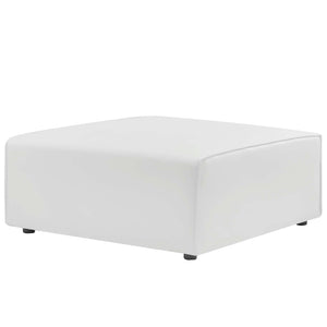 Mingle Vegan Leather Ottoman White EEI-4624-WHI