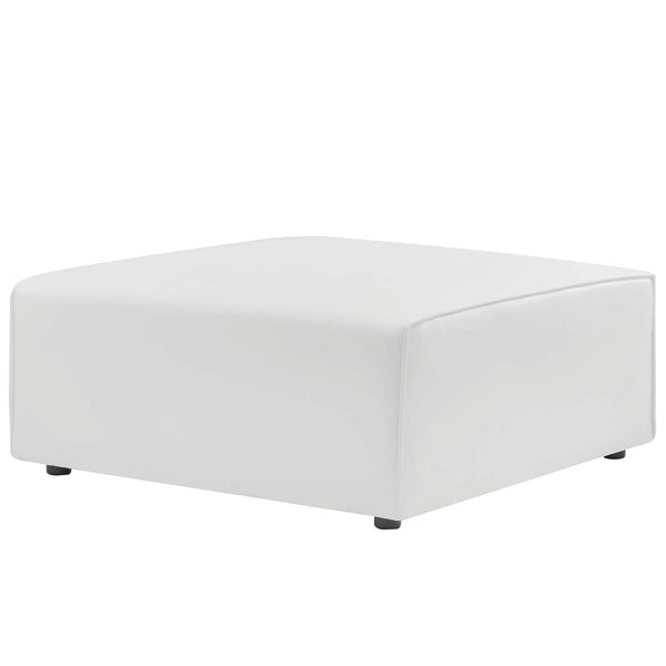 Mingle Vegan Leather Ottoman White EEI-4624-WHI