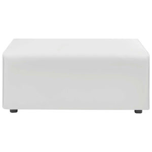 Mingle Vegan Leather Ottoman White EEI-4624-WHI