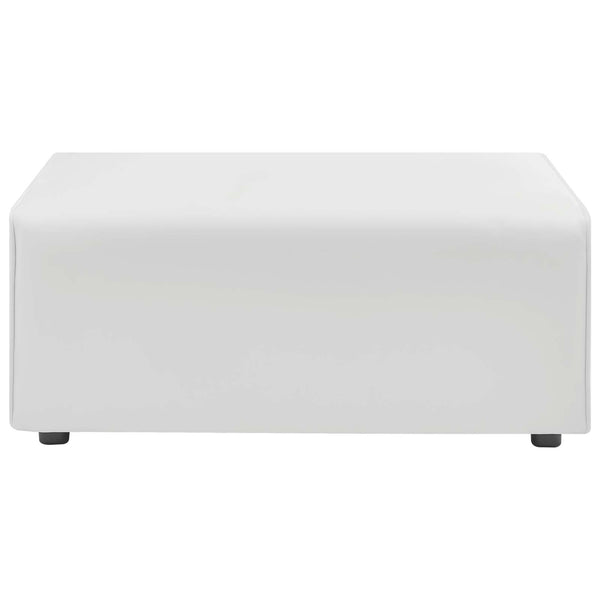 Mingle Vegan Leather Ottoman White EEI-4624-WHI
