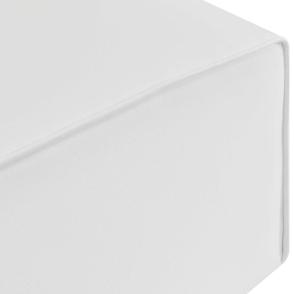 Mingle Vegan Leather Ottoman White EEI-4624-WHI