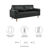 Modway Furniture Valour Leather Sofa XRXT Black EEI-4633-BLK