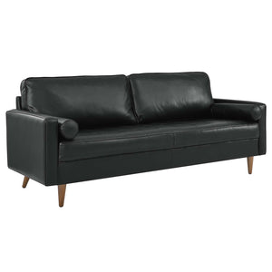 Modway Furniture Valour 81" Leather Sofa XRXT Black EEI-4634-BLK