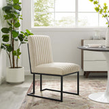 Indulge Channel Tufted Fabric Dining Chair Beige EEI-4652-BEI