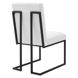 Indulge Channel Tufted Fabric Dining Chair White EEI-4652-WHI