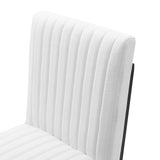 Indulge Channel Tufted Fabric Dining Chair White EEI-4652-WHI