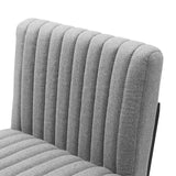 Indulge Channel Tufted Fabric Counter Stool Light Gray EEI-4653-LGR