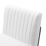 Indulge Channel Tufted Fabric Counter Stool White EEI-4653-WHI