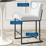 Indulge Channel Tufted Fabric Counter Stool White EEI-4653-WHI