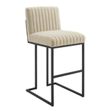 Indulge Channel Tufted Fabric Bar Stool