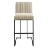 Indulge Channel Tufted Fabric Bar Stool Beige EEI-4654-BEI