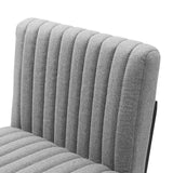 Indulge Channel Tufted Fabric Bar Stool Light Gray EEI-4654-LGR