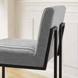 Indulge Channel Tufted Fabric Bar Stool Light Gray EEI-4654-LGR