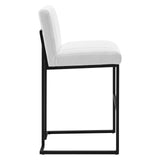 Indulge Channel Tufted Fabric Bar Stool White EEI-4654-WHI