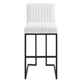 Indulge Channel Tufted Fabric Bar Stool White EEI-4654-WHI