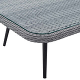 Endeavor Outdoor Patio Wicker Rattan Square Coffee Table Gray EEI-4659-GRY