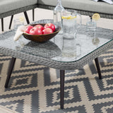 Endeavor Outdoor Patio Wicker Rattan Square Coffee Table Gray EEI-4659-GRY